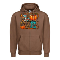 Chestnut Fall Autumn Leopard Love Pumpkin Zipper Hoodie - LillyAllenDesigns