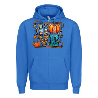 True Royal Fall Autumn Leopard Love Pumpkin Zipper Hoodie - LillyAllenDesigns