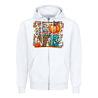 White Fall Autumn Leopard Love Pumpkin Zipper Hoodie - LillyAllenDesigns