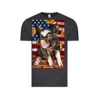 Vintage Black Western American Pig Vintage Tee - LillyAllenDesigns