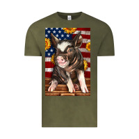 Vintage Olive Western American Pig Vintage Tee - LillyAllenDesigns