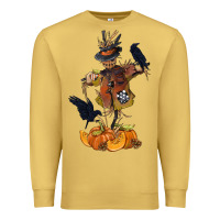 Antique Gold Scarecrow with Pumpkin Premium Sweatshirt - texasbilliewilder