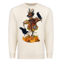 Sandshell Scarecrow with Pumpkin Premium Sweatshirt - texasbilliewilder