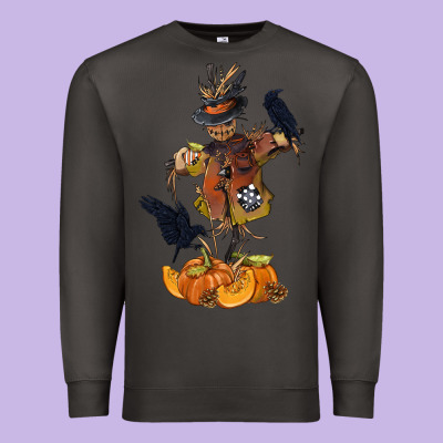 Scarecrow With Pumpkin Premium Sweatshirt Designed By Texasbilliewilder