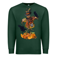 Sports Green Scarecrow with Pumpkin Premium Sweatshirt - texasbilliewilder