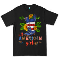 Black all american girl cowboy boot with sunflower Premium Tee - HRA Design Shop