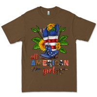 Cacao all american girl cowboy boot with sunflower Premium Tee - HRA Design Shop
