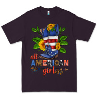 Plum all american girl cowboy boot with sunflower Premium Tee - HRA Design Shop