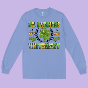 St. Patricks University Long Sleeve Tee Designed By Maliassmallbusiness