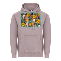 Vintage Zinc cow skull sunflower background Vintage Hoodie - AdoDesignShop