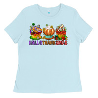 Baby Blue hallothanksmas cupcakes Ladies Tee - texasbilliewilder
