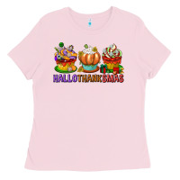 Bubblegum Pink hallothanksmas cupcakes Ladies Tee - texasbilliewilder