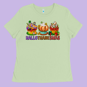 Hallothanksmas Cupcakes Ladies Tee Designed By Texasbilliewilder