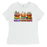 White hallothanksmas cupcakes Ladies Tee - texasbilliewilder