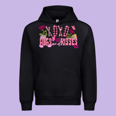 Xoxo Hugs And Kisses Valentine's Day Urban Hoodie Designed By Fadigitalartstudio