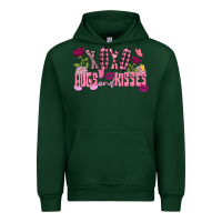 Forest Green Xoxo hugs and kisses Valentine's Day Urban Hoodie - FaDigitalArtStudio