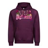 Mauve Wine Xoxo hugs and kisses Valentine's Day Urban Hoodie - FaDigitalArtStudio