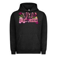 Pigment Black Xoxo hugs and kisses Valentine's Day Urban Hoodie - FaDigitalArtStudio