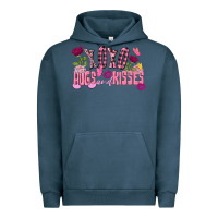 Pigment Midnight Navy Xoxo hugs and kisses Valentine's Day Urban Hoodie - FaDigitalArtStudio