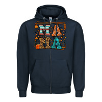 Navy Fall Autumn Leopard Mama Zipper Hoodie - LillyAllenDesigns