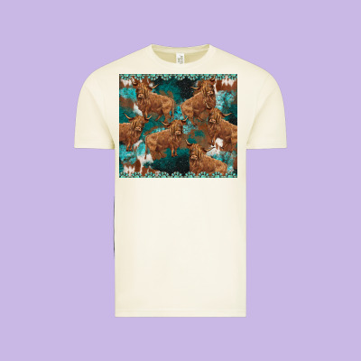 Turquoises Gemstones Cowhide Highlands Cow Vintage Tee Designed By Barkaloodesign