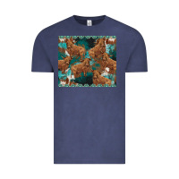 Vintage Denim turquoises gemstones cowhide highlands cow Vintage Tee - BarkalooDesign