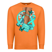 Carrot Ovarian Cancer diva teal ribbon Premium Sweatshirt - NancyCooperArtShop