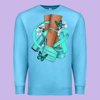 Ovarian Cancer Diva Teal Ribbon Premium Sweatshirt Designed By Nancycooperartshop