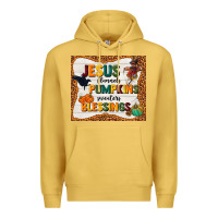 Antique Gold jesus flannel's pumpkins blessings Premium Hoodie - TumblerDesignByShophia