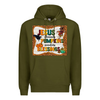 Army Green jesus flannel's pumpkins blessings Premium Hoodie - TumblerDesignByShophia