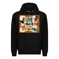 Black jesus flannel's pumpkins blessings Premium Hoodie - TumblerDesignByShophia