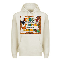 Oatmeal Heather jesus flannel's pumpkins blessings Premium Hoodie - TumblerDesignByShophia