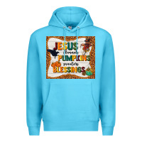 Ocean Blue jesus flannel's pumpkins blessings Premium Hoodie - TumblerDesignByShophia