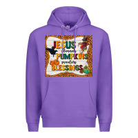Purple jesus flannel's pumpkins blessings Premium Hoodie - TumblerDesignByShophia
