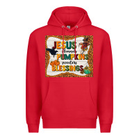 Red jesus flannel's pumpkins blessings Premium Hoodie - TumblerDesignByShophia