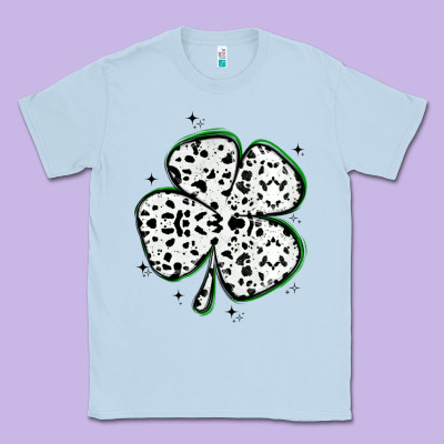 Four Leaf Clover Dalmatian Print Grunge Classic Tee Designed By Maliassmallbusiness