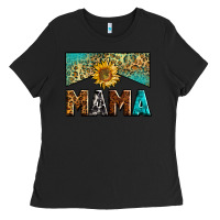 Black mama sunflower junkie Ladies Tee - Zillion Design Studio