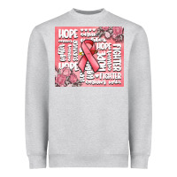 Heather Grey cancer words Heavyweight Sweatshirt - MaliasSmallBusiness