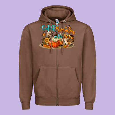 Fall Cutest Pumpkin In The Patch Zipper Hoodie Designed By Lillyallendesigns