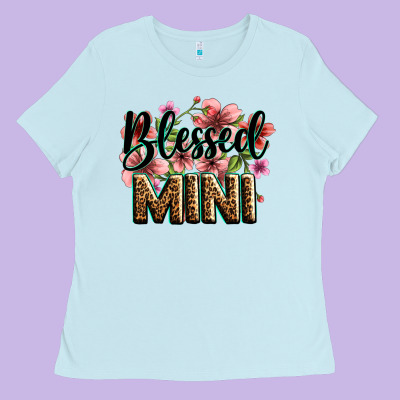 Flowers Blessed Mini Ladies Tee Designed By Zillion Design Studio