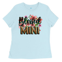 Baby Blue flowers blessed mini Ladies Tee - Zillion Design Studio