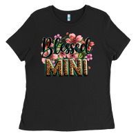 Black flowers blessed mini Ladies Tee - Zillion Design Studio