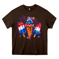 Chocolate Brown 4th of July ice creams Heavy Core Tee - Neo Western