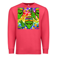 Cardinal Pride LGBTQ+ aliens and stars with rainbow Premium Sweatshirt - NancyCooperArtShop
