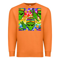 Carrot Pride LGBTQ+ aliens and stars with rainbow Premium Sweatshirt - NancyCooperArtShop