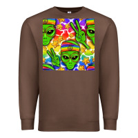 Chestnut Pride LGBTQ+ aliens and stars with rainbow Premium Sweatshirt - NancyCooperArtShop