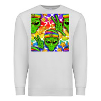 Dove Grey Pride LGBTQ+ aliens and stars with rainbow Premium Sweatshirt - NancyCooperArtShop
