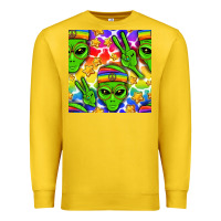 Lemon Pride LGBTQ+ aliens and stars with rainbow Premium Sweatshirt - NancyCooperArtShop