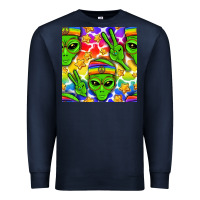Navy Pride LGBTQ+ aliens and stars with rainbow Premium Sweatshirt - NancyCooperArtShop