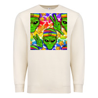 Pride Lgbtq+ Aliens And Stars With Rainbow Premium Sweatshirt | Teevron